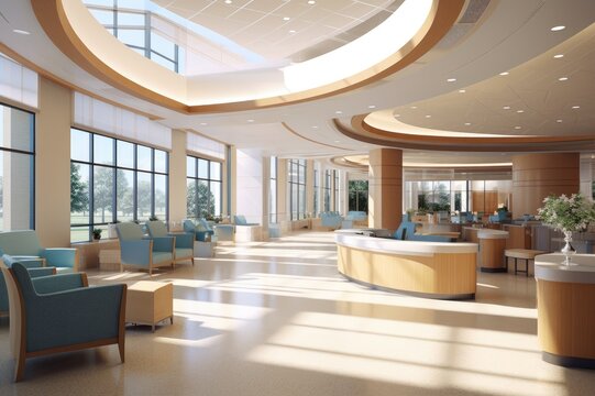 Futuristic hospital boasting modern architecture