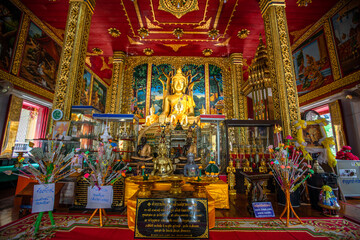 Wat SanPaYangLuang-Lamphun:20 August 2022,In the religious attractions in the north, tourists come to see sculptures of old pagodas, in the area of Nai Mueang, Mueang Lamphun, Thailand
