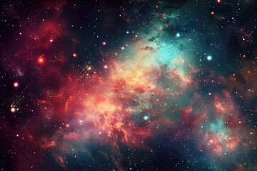 Fototapeta na wymiar Stary cosmos. Colorful galaxy cloud nebula.