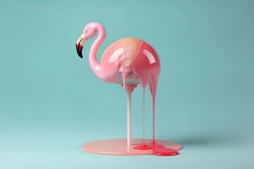 lody w kształcie flaminga - obrazy, fototapety, plakaty