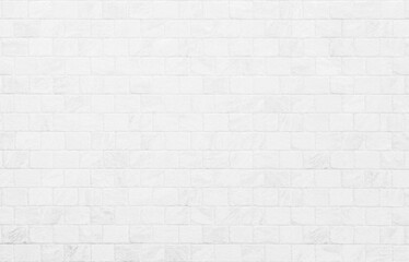 White grunge brick wall texture background for stone tile block in grey light color wallpaper...