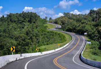 The road is similar to the number 3, This road is built on a mountain, past the forest in Nan...