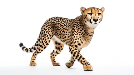 A leopard on white background