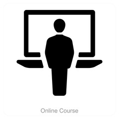 Online Courses and education icon concept