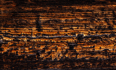 Surface of the old plank texture eroded by time and caries