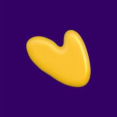 3d abstract y2k element. Plastic colorful playful doodle shape. 3d vector render.