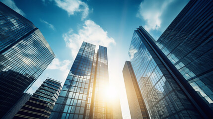 Fototapeta premium skyscrapers in a finance district