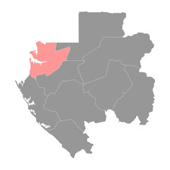 Estuaire province map, administrative division of Gabon. Vector illustration.