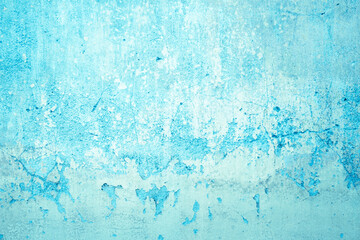 Decorative blue and white concrete texture for background in wallpaper. Crack cement stone, sand wall tone vintage minimal decor. Painted venetian abstract light of stucco with copy space for design.