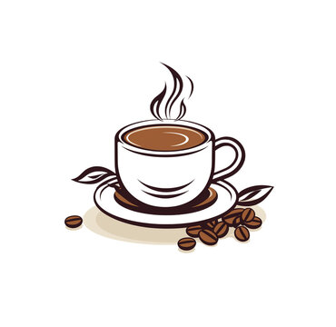 coffee logo. Generative AI, png image.