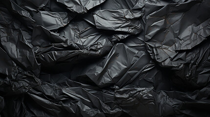 black and white crumpled and creased plastic poster texture background