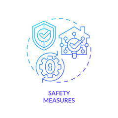 2D safety measures gradient icon representing moving service, simple isolated vector, thin line illustration.