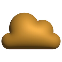 Golden cloud icon 3d design for element