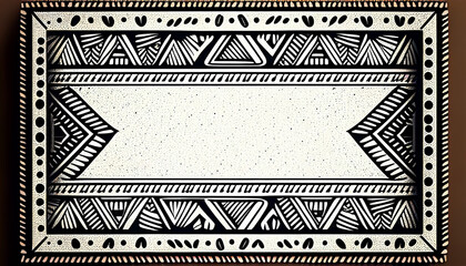 Easy tribal design in a frame reminiscent of a doodle