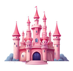 Obraz premium pink castle. Generative AI, png image.