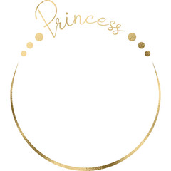 Prinzessin Rahmen in gold mit transparentem Hintergrund 