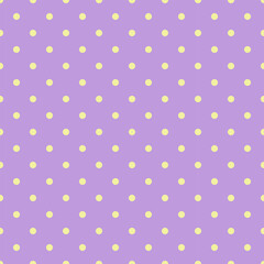 Yellow polka dots  on purple background ,pastel color vector illustration.
