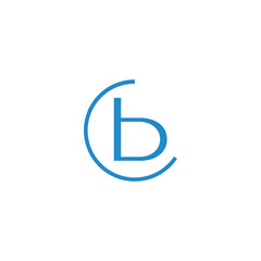 letter cb simple rotate line logo vector