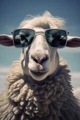 Fototapeta premium sheep wearing sunglasses