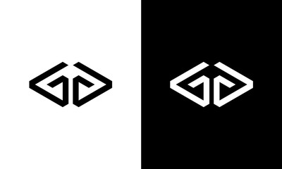 G G initials logo outline reflection