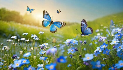 blue butterfly on a meadow