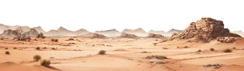 Foto op Plexiglas Desert with barren sands and rugged terrain, cut out © Yeti Studio