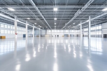 Interior of empty and clean modern warehouse