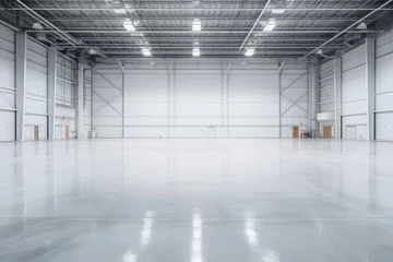 Fotobehang Interior of empty and clean modern warehouse © Nijieimu
