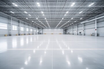 Interior of empty and clean modern warehouse