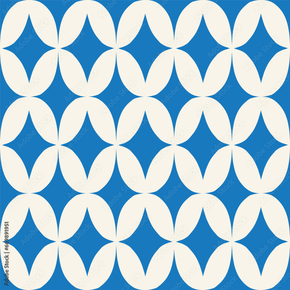 Wall mural elegant geometric pattern in retro style. abstract seamless texture with repeated diamond shape. vin