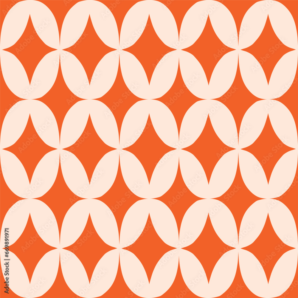 Wall mural elegant geometric pattern in retro style. abstract seamless texture with repeated diamond shape. vin