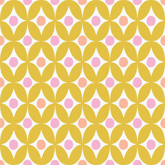 Fototapeta premium Beautiful modern pattern in retro style. Abstract seamless texture with geometric shapes and circles. Playful retro background