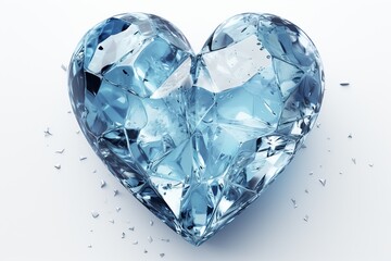 heart shaped diamond - obrazy, fototapety, plakaty