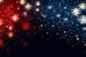 Fireworks Celebration on Dark Background with Copy Space
