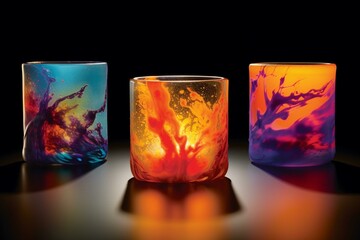 vibrant colors and designs within translucent glass. Generative AI