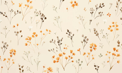 watercolor background, illustration, autumn, leaves, orange colors, floral