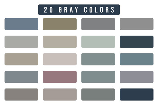Vector gray color palette collection
