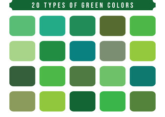 Vector green color palette collection