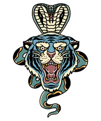 cobra and tiger illustration design © Doni pacoceng