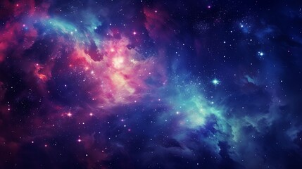 Obraz premium night sky glowing with iridescent deep space