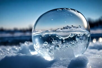water boll on snow