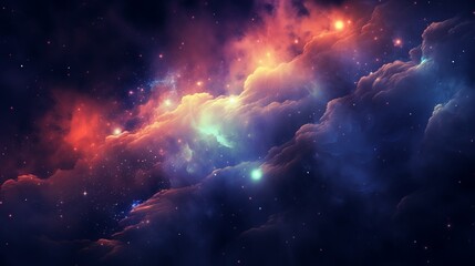 night sky glowing with iridescent deep space