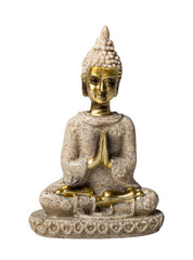 Buddha sculpture isolated on white or transparent background. 