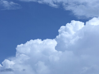 Naklejka na ściany i meble Blue sky and white clouds in summer