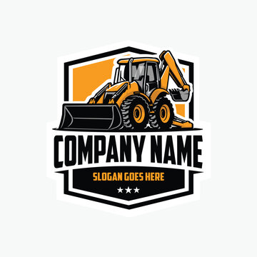 Skid Steer Loader Company Ready Made Logo Vector. Best for Earth Mover and Agricultural Related Industry