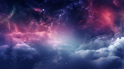 Fototapeta premium night sky glowing with iridescent deep space