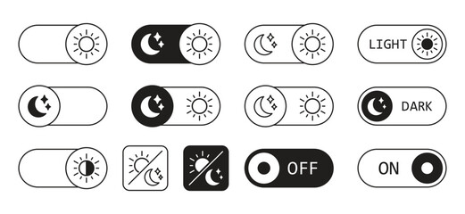 Switch icon vector illustration. Daymode, nightmode on isolated background. Off, on sign concept.