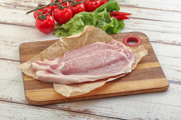 Raw pork steak for grill