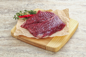 Raw beef machete steak for grill