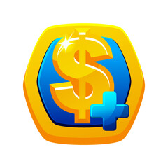 Dollar icon for Game Ui, Gold pay button.